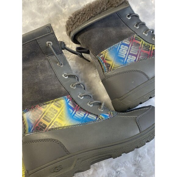 UGG 1120934K BUTTE II CHROMATIC Gray Snow Boots Size 4 Fleece Lined Warm - Picture 10 of 10